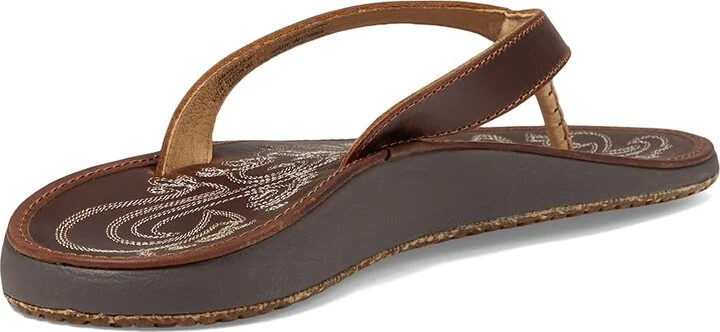 OluKai Paniolo Women's Sandals Natural/Natural : 5 B - Medium, Full Grain leather/Leather/EVA - Image 5
