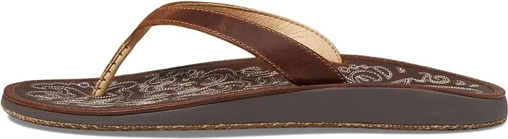 OluKai Paniolo Women's Sandals Natural/Natural : 5 B - Medium, Full Grain leather/Leather/EVA - Image 7