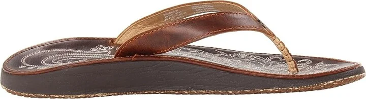 OluKai Paniolo Women's Sandals Natural/Natural : 5 B - Medium, Full Grain leather/Leather/EVA - Image 8