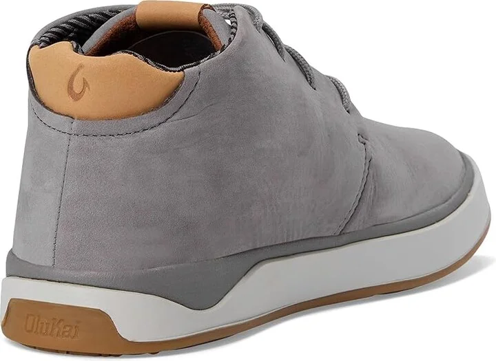 OluKai Papaku 'Ili Chukka Boots Men's Boots Graphite/Graphite : 10 D - Medium, Leather/Rubber/Textile - Image 4