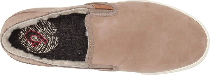 OluKai Pehuea Heu Women's Shoes Taupe Grey/Taupe Grey : 5 B - Medium, Leather - Image 3