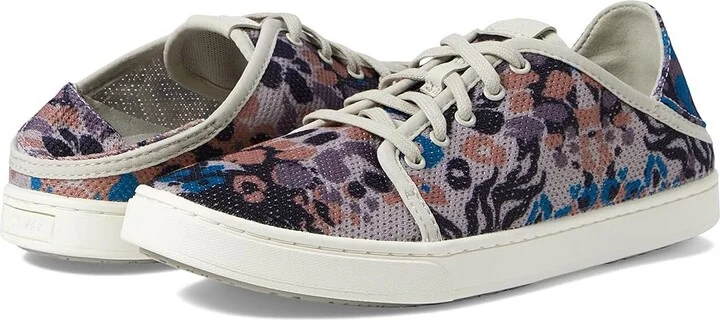 OluKai Pehuea Li Women's Shoes Cloudy/Pa'i : 5 B - Medium, Leather/Rubber/Suede