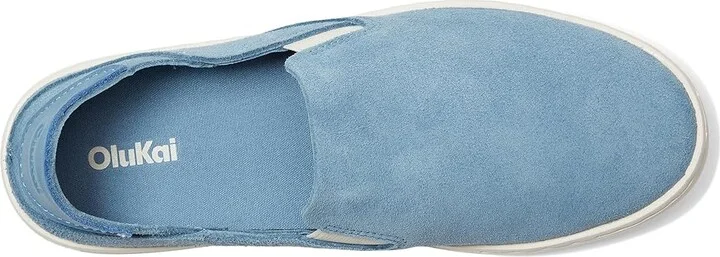 OluKai Pehuea Luxe Women's Shoes Blissful Blue / Blissful Blue : 5 B - Medium, Suede - Image 2
