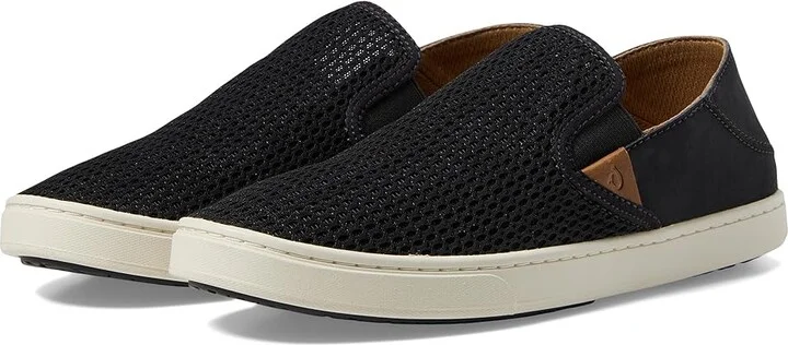 OluKai Pehuea Women's Slip on Shoes Black/Black : 5 B - Medium