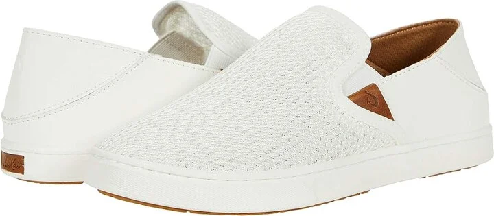 OluKai Pehuea Women's Slip on Shoes Bright White/Bright White : 5 B - Medium
