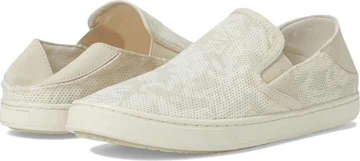 OluKai Pehuea Women's Slip on Shoes Puka/White : 6.5 B - Medium
