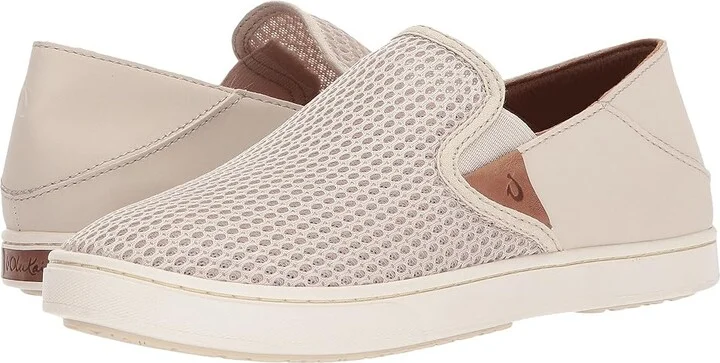 OluKai Pehuea Women's Slip on Shoes Tapa/Tapa : 7 B - Medium