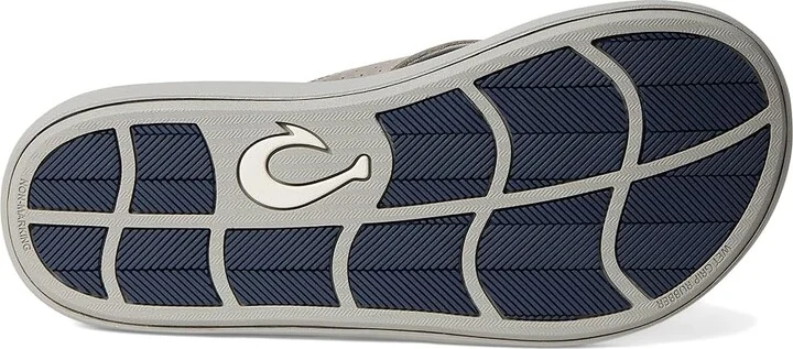 OluKai Pili Men's Sandals Ash/Mood Indigo : 7 D - Medium, Leather - Image 3