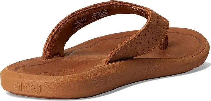 OluKai Pili Men's Sandals Fox/Fox : 8 D - Medium, Leather - Image 4