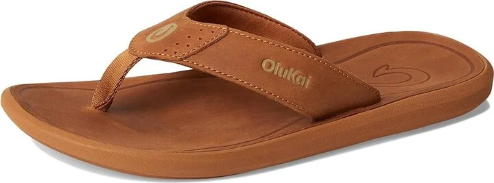 OluKai Pili Men's Sandals Fox/Fox : 8 D - Medium, Leather - Image 5