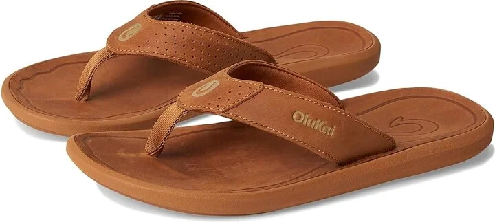 OluKai Pili Men's Sandals Fox/Fox : 8 D - Medium, Leather