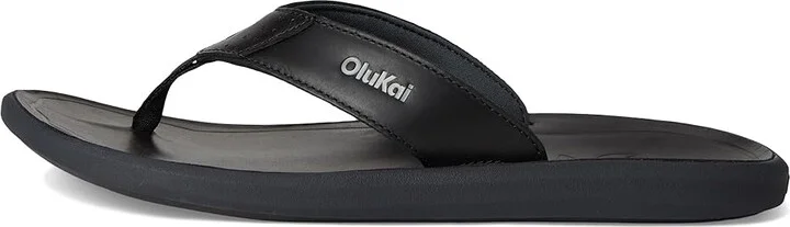 OluKai Pili Men's Sandals Lava Rock/Lava Rock : 9 D - Medium, Leather - Image 6