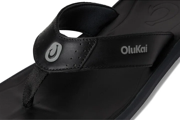 OluKai Pili Men's Sandals Lava Rock/Lava Rock : 9 D - Medium, Leather - Image 7