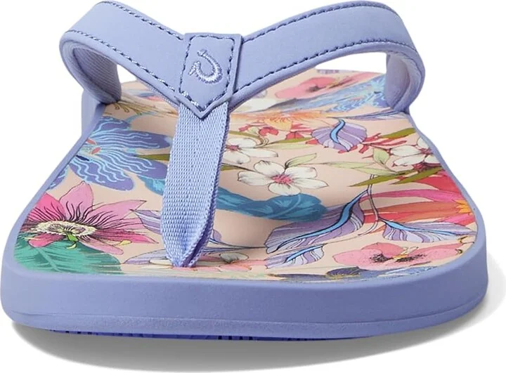 OluKai Puawe Women's Shoes Cloud Blue/Flower : 5 B - Medium, Synthetic - Image 2