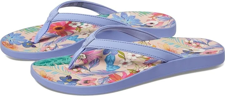 OluKai Puawe Women's Shoes Cloud Blue/Flower : 5 B - Medium, Synthetic