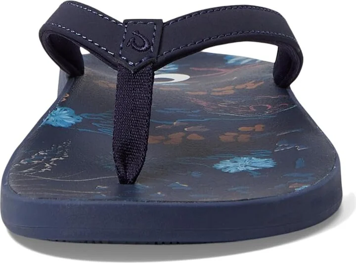 OluKai Puawe Women's Shoes Midnight Navy/Barrier Reef : 10 B - Medium, Synthetic - Image 2
