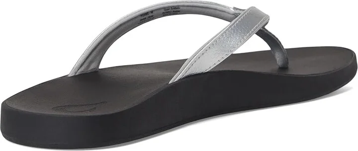 OluKai Puawe Women's Shoes Silver/Black : 6 B - Medium, Synthetic - Image 4