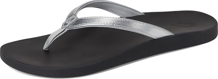 OluKai Puawe Women's Shoes Silver/Black : 6 B - Medium, Synthetic - Image 5
