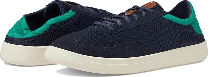 OluKai Punini Men's Shoes Navy/Bamboo : 7 D - Medium, Leather/Textile