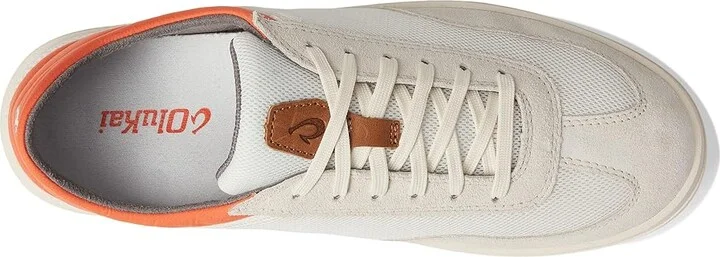 OluKai Punini Men's Shoes Off-White/Molten Orange : 7 D - Medium, Leather/Textile - Image 2