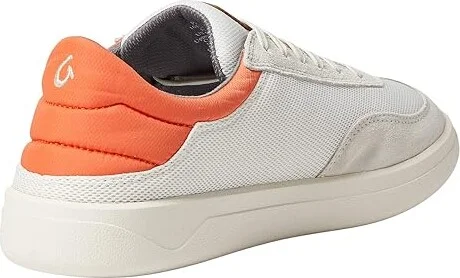 OluKai Punini Men's Shoes Off-White/Molten Orange : 7 D - Medium, Leather/Textile - Image 4