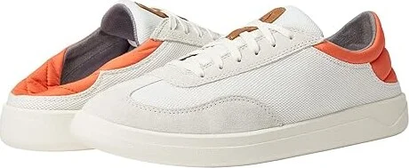 OluKai Punini Men's Shoes Off-White/Molten Orange : 7 D - Medium, Leather/Textile