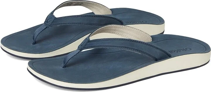 OluKai Southshore Women's Sandals Mood Indigo / Mood Indigo : 10 B - Medium, Leather/Rubber