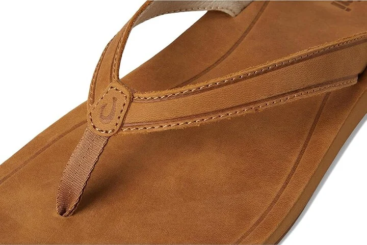 OluKai Southshore Women's Sandals Toffee/Toffee : 6 B - Medium, Leather/Rubber - Image 7