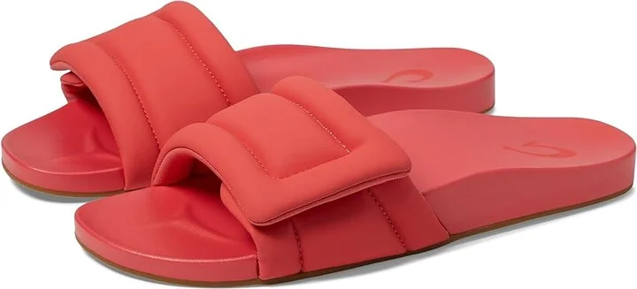 OluKai Sunbeam Slide Women's Shoes Lehua Flower/Lehua Flower : 7 B - Medium, Synthetic