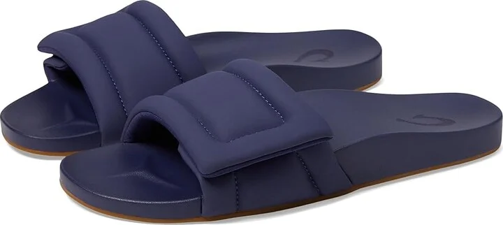 OluKai Sunbeam Slide Women's Shoes Navy/Navy : 7 B - Medium, Synthetic