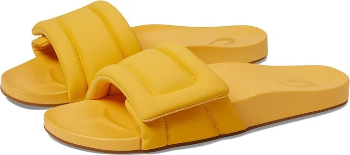 OluKai Sunbeam Slide Women's Shoes Solar Glow/Solar Glow : 5 B - Medium, Synthetic
