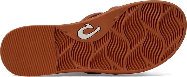 OluKai Tiare Slide Women's Shoes Fox/Fox : 5 B - Medium, Leather - Image 3