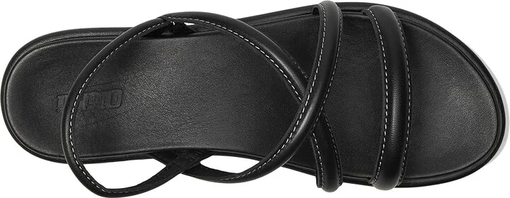 OluKai Tiare Strappy Women's Shoes Black/Black : 6 B - Medium, Leather/Rubber - Image 2
