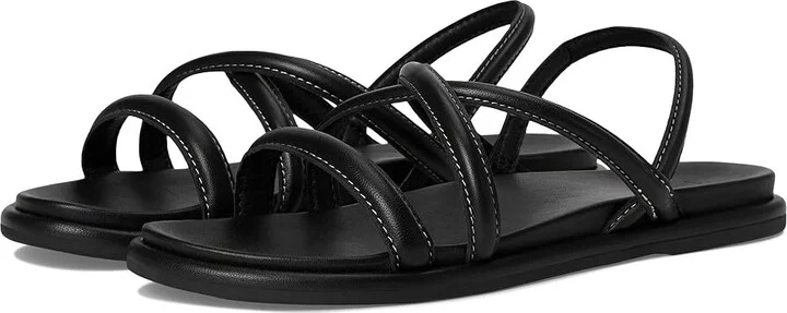 OluKai Tiare Strappy Women's Shoes Black/Black : 6 B - Medium, Leather/Rubber