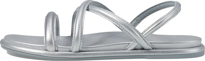 OluKai Tiare Strappy Women's Shoes Silver/Silver : 5 B - Medium, Leather/Rubber - Image 5