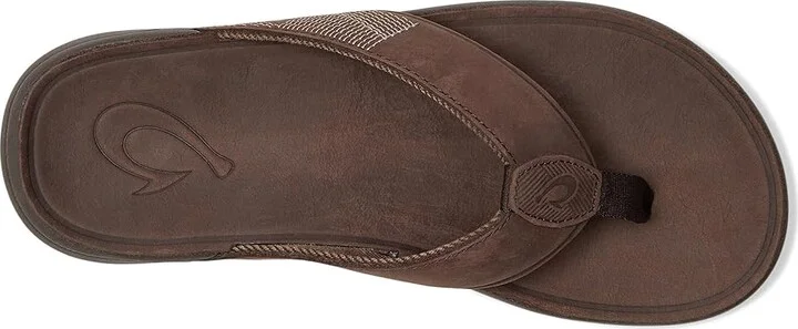 OluKai Tuahine Men's Shoes Dark Wood/Dark Wood : 7 D - Medium, Leather - Image 2