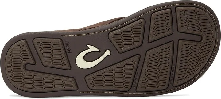 OluKai Tuahine Men's Shoes Dark Wood/Dark Wood : 7 D - Medium, Leather - Image 3