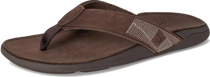 OluKai Tuahine Men's Shoes Dark Wood/Dark Wood : 7 D - Medium, Leather - Image 5