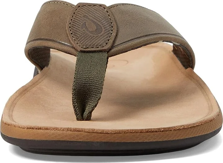 OluKai Tuahine Men's Shoes Hunter/Golden Sand : 7 D - Medium, Leather - Image 2
