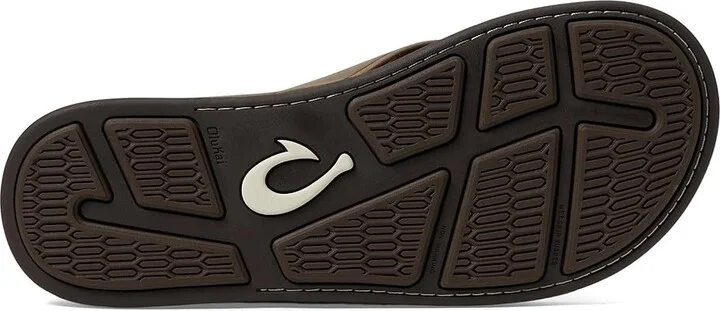 OluKai Tuahine Men's Shoes Hunter/Golden Sand : 7 D - Medium, Leather - Image 3