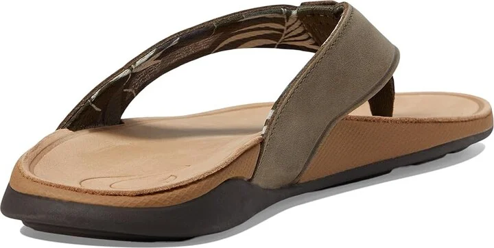 OluKai Tuahine Men's Shoes Hunter/Golden Sand : 7 D - Medium, Leather - Image 4