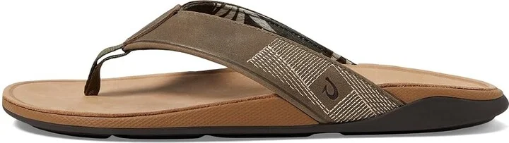 OluKai Tuahine Men's Shoes Hunter/Golden Sand : 7 D - Medium, Leather - Image 5