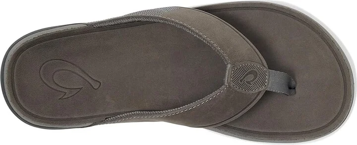 OluKai Tuahine Men's Shoes Stone/Stone : 7 D - Medium, Leather - Image 2