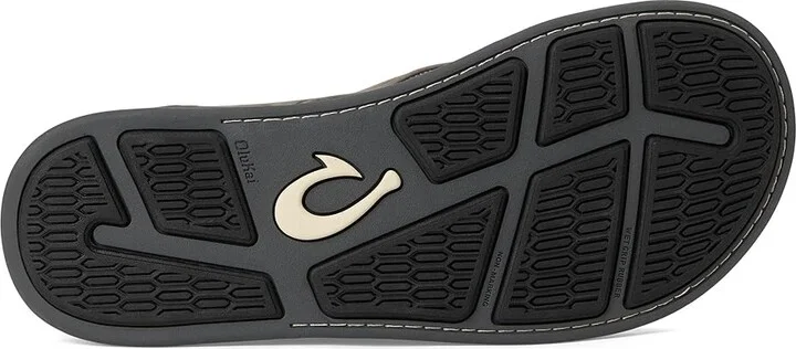 OluKai Tuahine Men's Shoes Stone/Stone : 7 D - Medium, Leather - Image 3