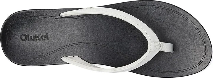 OluKai 'Uiki Women's Sandals Bright White/Lava Rock : 11 B - Medium, Synthetic - Image 2