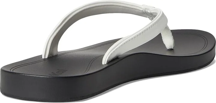 OluKai 'Uiki Women's Sandals Bright White/Lava Rock : 11 B - Medium, Synthetic - Image 4