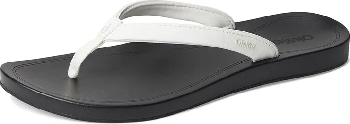 OluKai 'Uiki Women's Sandals Bright White/Lava Rock : 11 B - Medium, Synthetic - Image 5