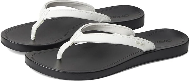 OluKai 'Uiki Women's Sandals Bright White/Lava Rock : 11 B - Medium, Synthetic