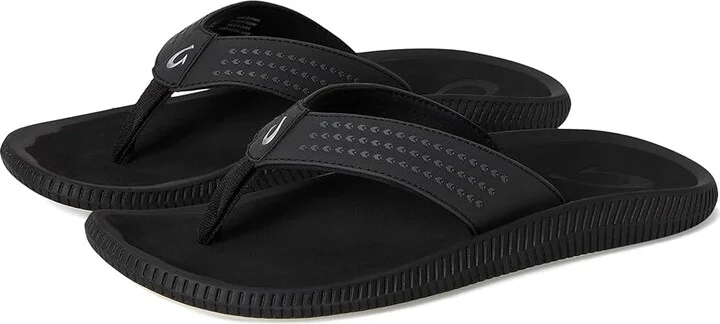 OluKai Ulele Men's Sandals Black/Black : 7 D - Medium, Synthetic