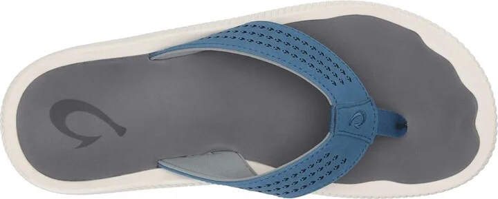 OluKai Ulele Men's Sandals Slate Blue/Charcoal : 7 D - Medium, Synthetic - Image 3